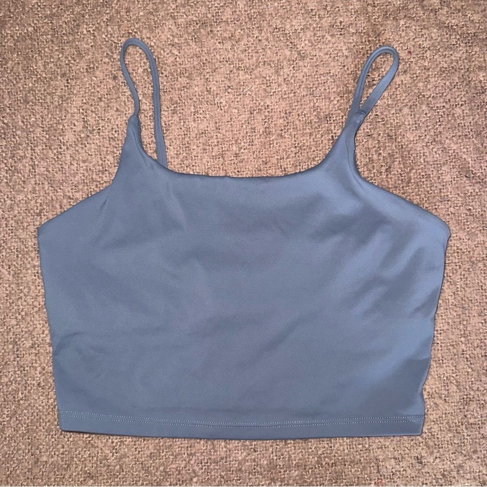 Women size medium blue gray Spaghetti Strap Crop Top